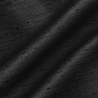 Faux Silk Dupioni – Black F-7107 Folded Swatch