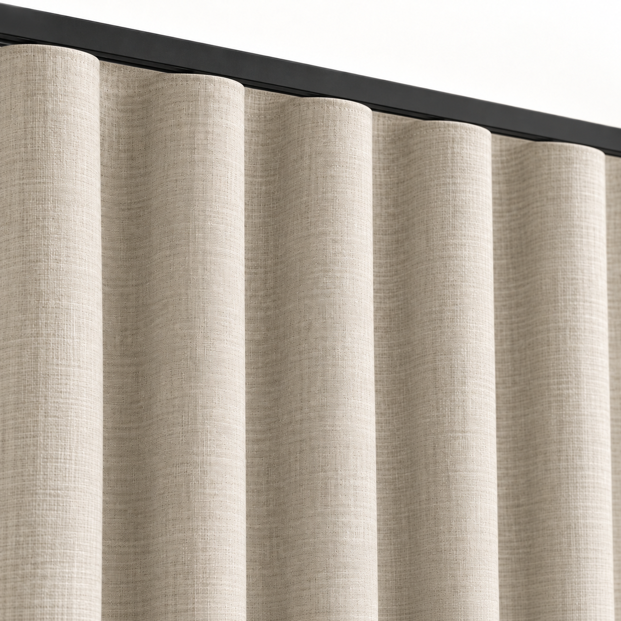 Ripplefold drapery on track