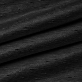 Black handloom silk Dupioni fabric PF-SD00
