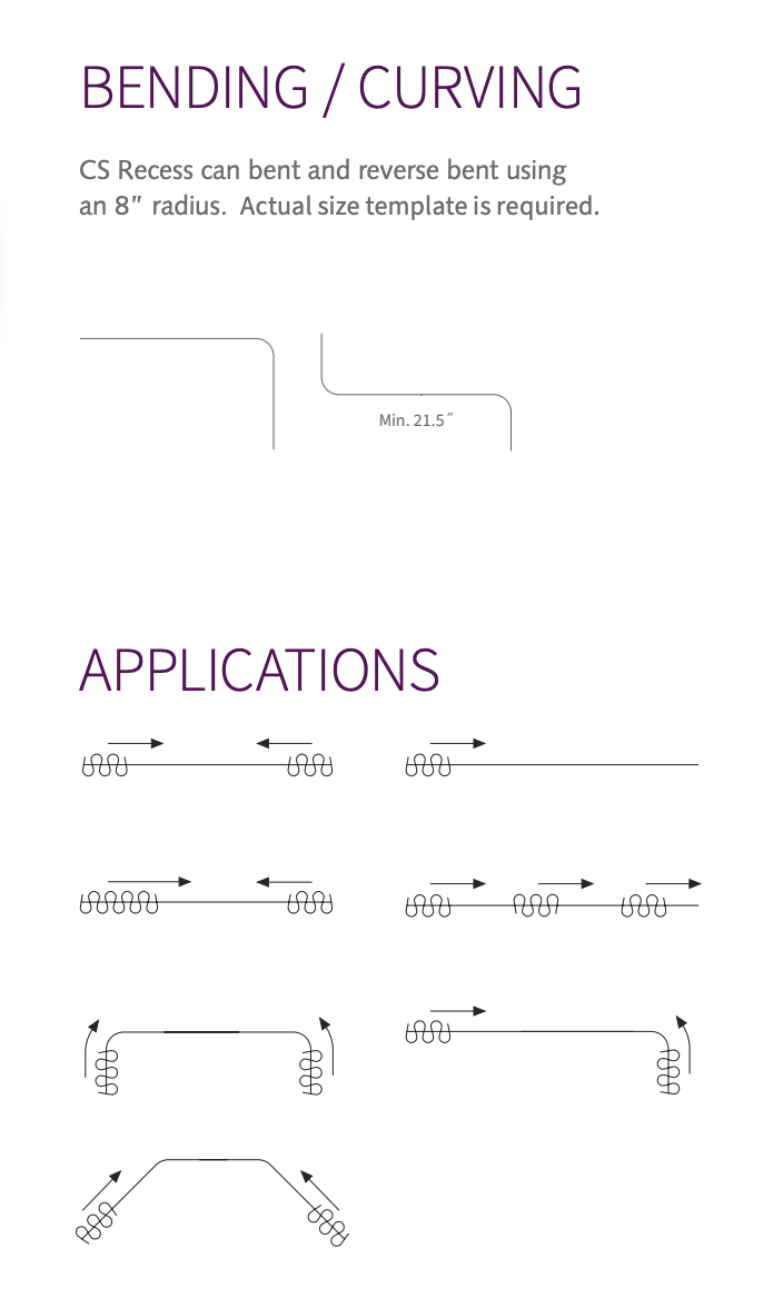 CS Recess bending and reverse-bending diagrams with application examples