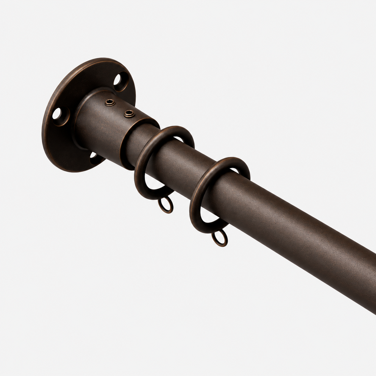 Nautilus rod with round inside mount socket bracket in orb finish