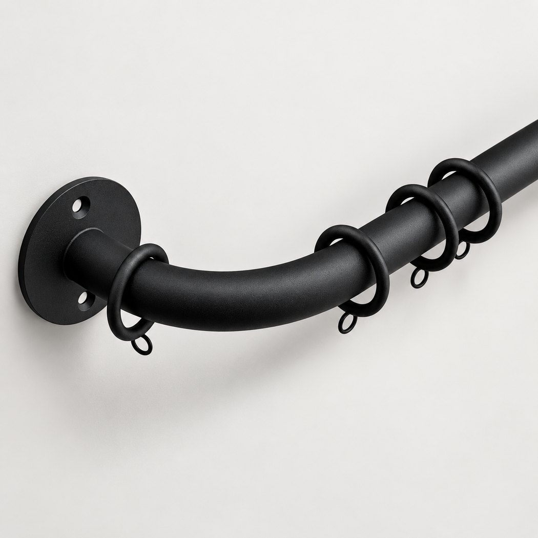 Rust-proof French pole with curved wall return