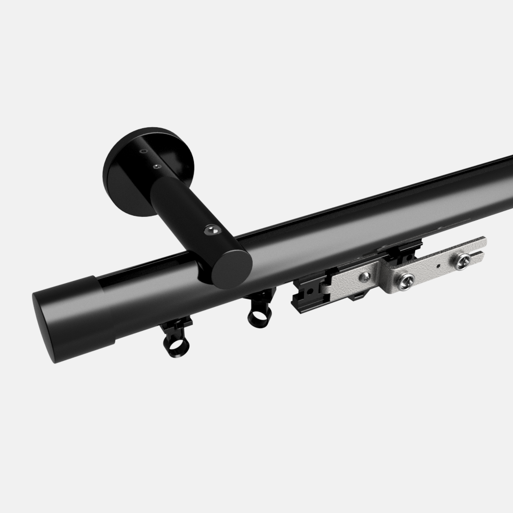 Black wall-mounted rust-proof Traverse Rod