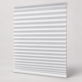 No-Tool Pleated Adhesive Shade shade with fabric and operating details
