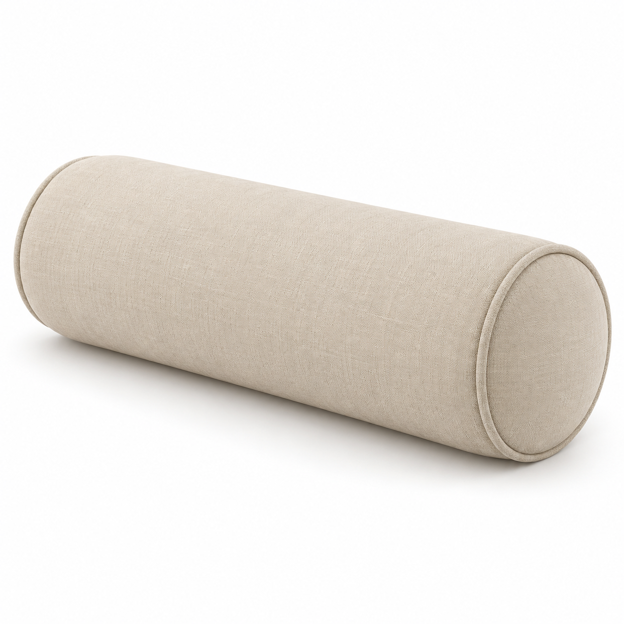Beige bolster pillow welted illustration