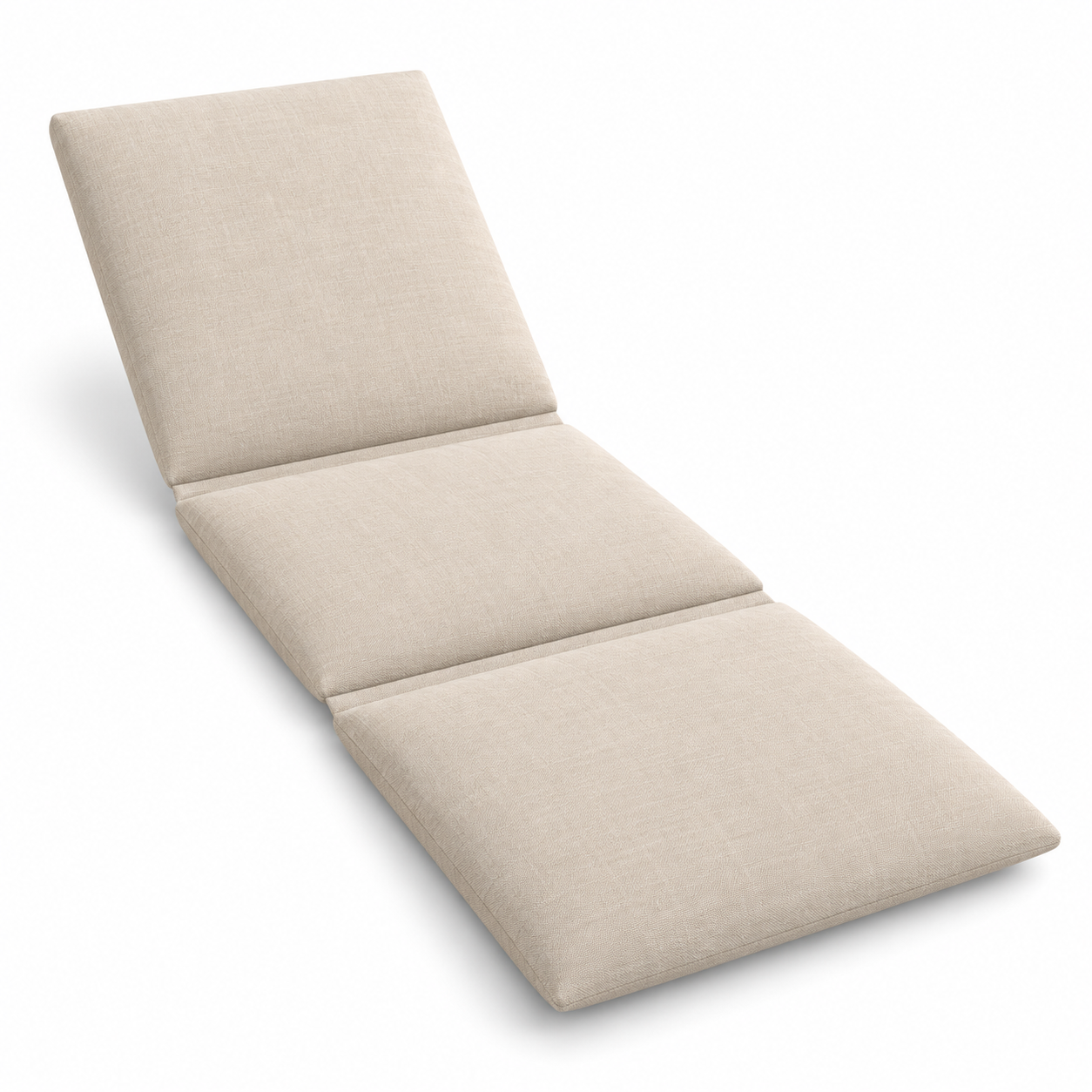 Beige 3-section chaise knife edge illustration