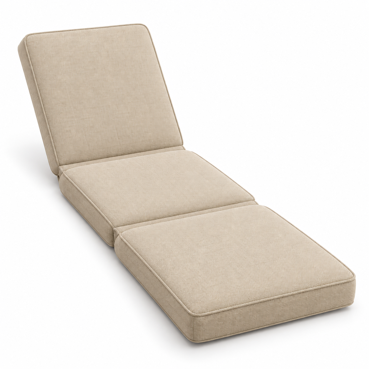 Beige 3-section chaise welted illustration