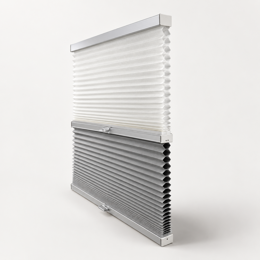 Simply Cordless Day/Night shade with fabric and operating details