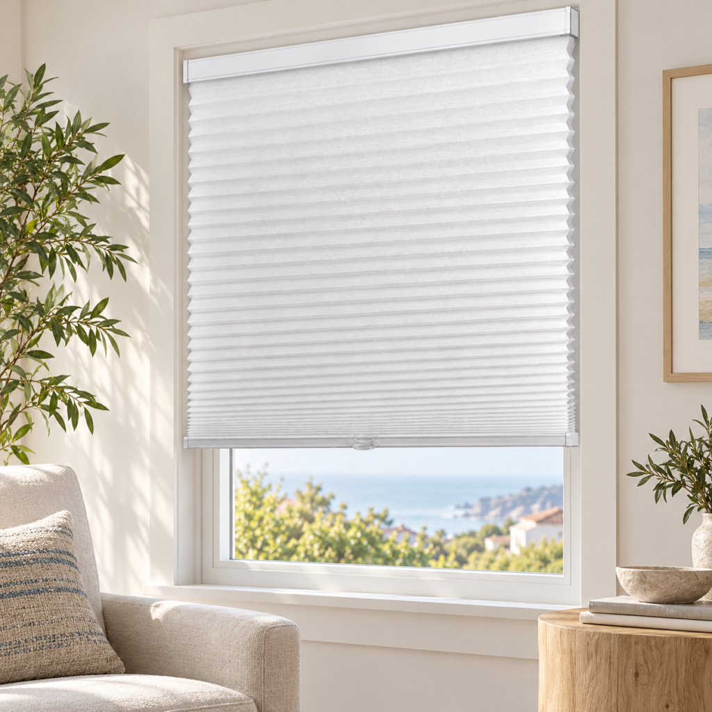 Simply Cordless shade with fabric and operating details