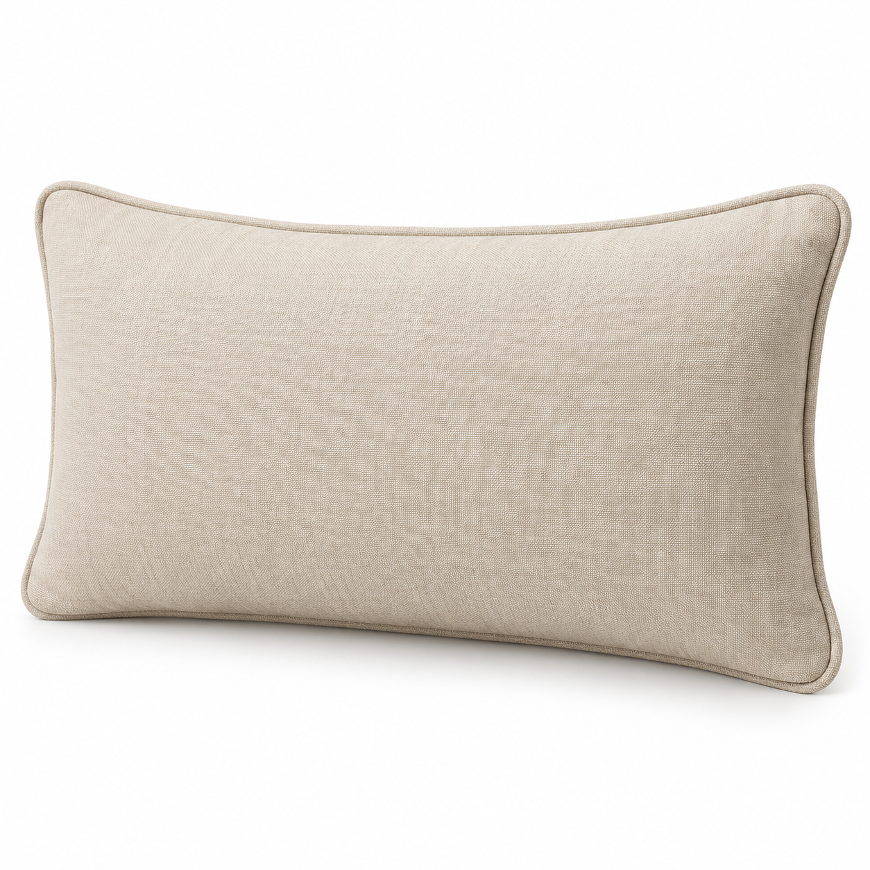 Beige lumbar pillow welted illustration