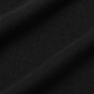 BLACK Palm Beach pure flax linen showing fine matte weave and soft folds