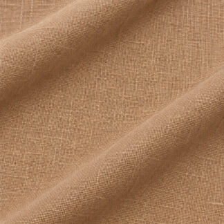 CAMEL Palm Beach pure flax linen showing fine matte weave and soft folds