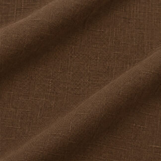 CHOCOLATE Palm Beach pure flax linen showing fine matte weave and soft folds