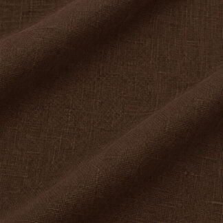DARK CHOCOLATE Palm Beach pure flax linen showing fine matte weave and soft folds