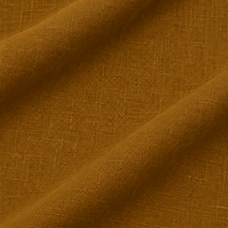MUSTARD Palm Beach pure flax linen showing fine matte weave and soft folds