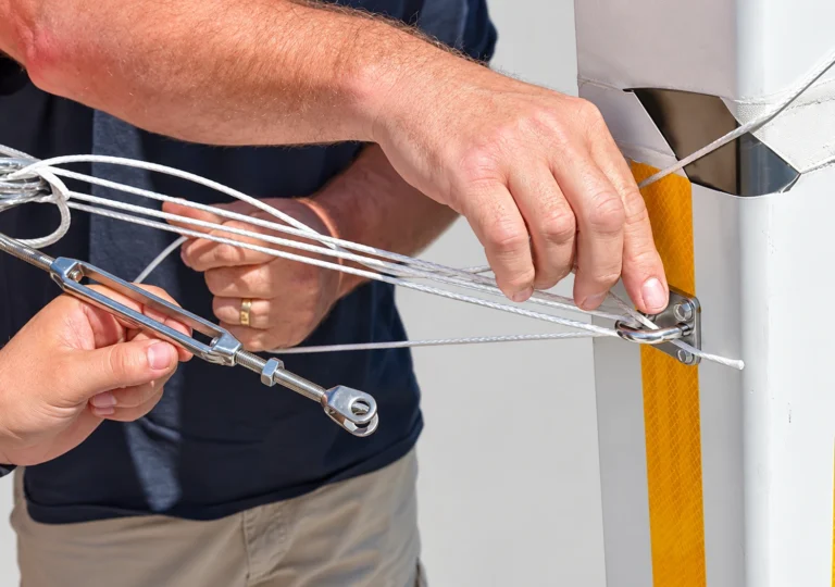 Loop the rope back through the D Ring and the attachment point multiple times.