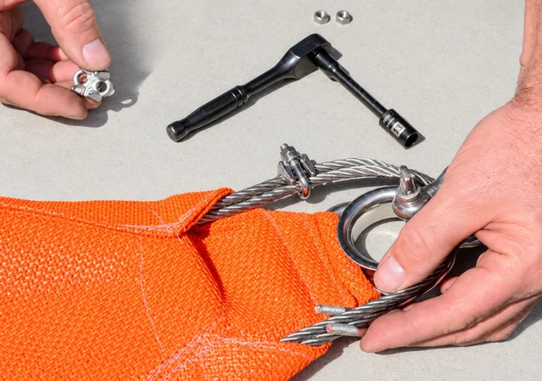 Place Cable Clamps on either side of the D Ring