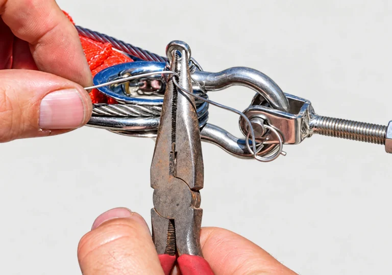 Twist the ends together to tighten the loop