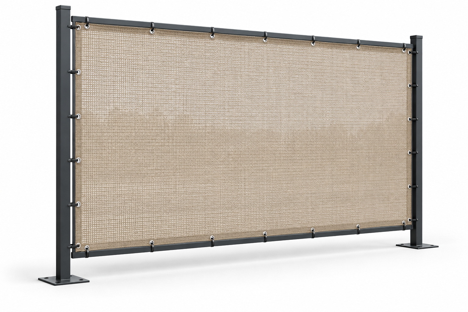 Privacy shade panels in sand beige — design illustration