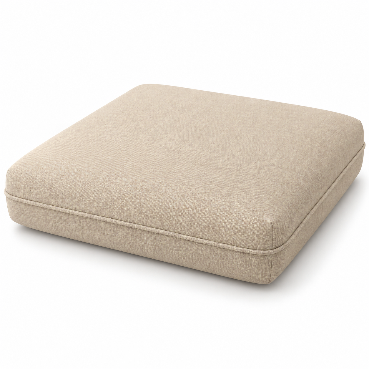 Beige single welt cushion illustration
